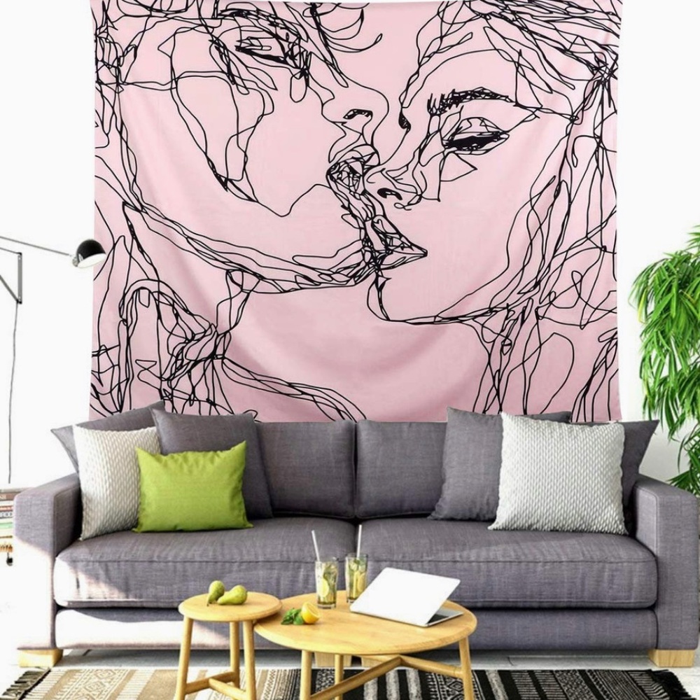 Tapestry Wall Hanging Pink Decor